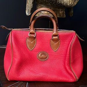 Vintage red leather Dooney and Bourke handbag